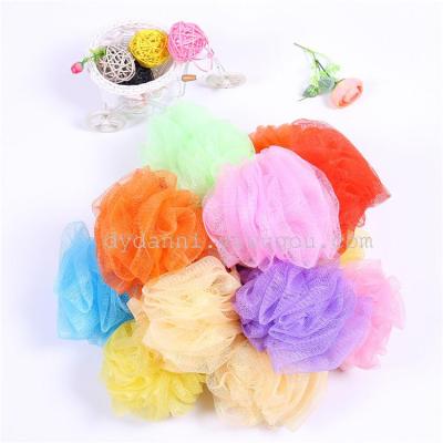Factory Direct Sales Hot Sale Monochrome Bath Ball Colorful Bath Flower Environmental Protection PE Refreshing and Easy to Clean