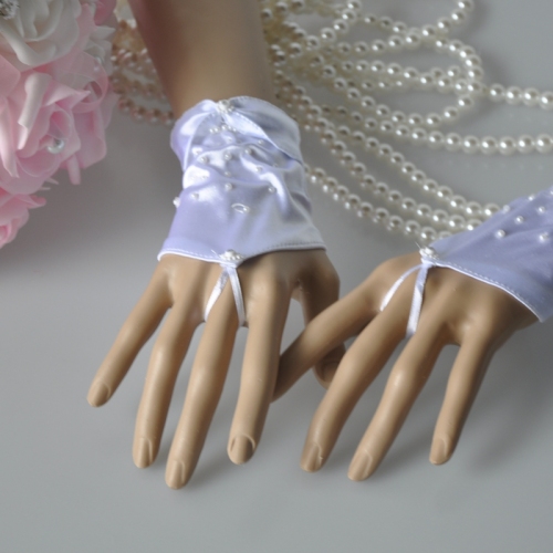 wedding wedding bride pearl gloves white bridal gloves hook finger short gloves