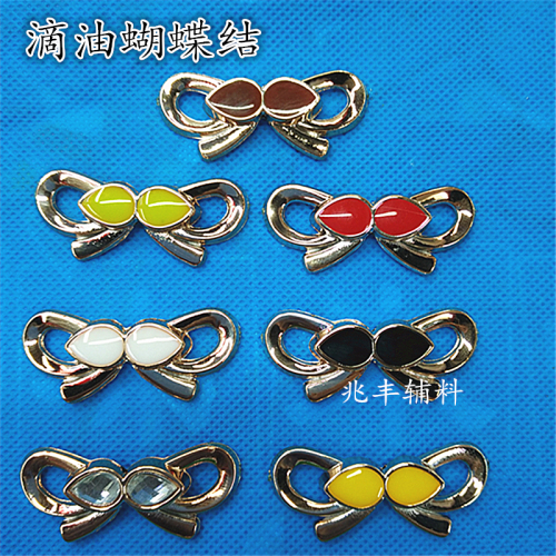 plastic electroplating shoe buckle dripping oil bowknot color decorative buckle luggage shoes clothing accessories