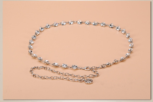 New Rhinestone Inlaid Women‘s Waist Chain Women‘s All-Match Metal Crystal Decoration Belt 