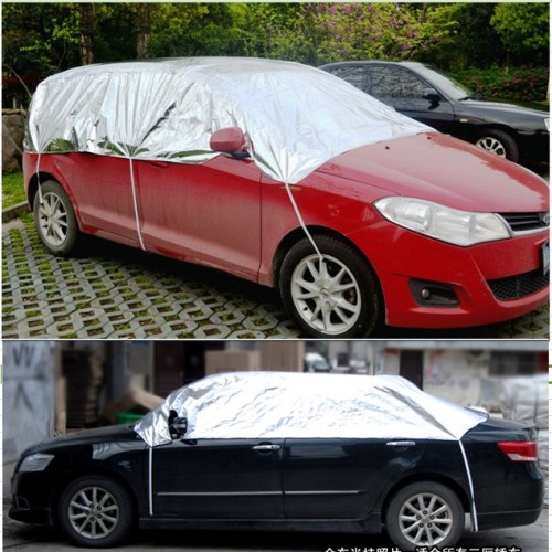 Car Sun Protection Cover Car Clothing Thickened Sun Shade thermal Insulation Car Clothing Summer Commonly Used Half Cover Aluminum Film