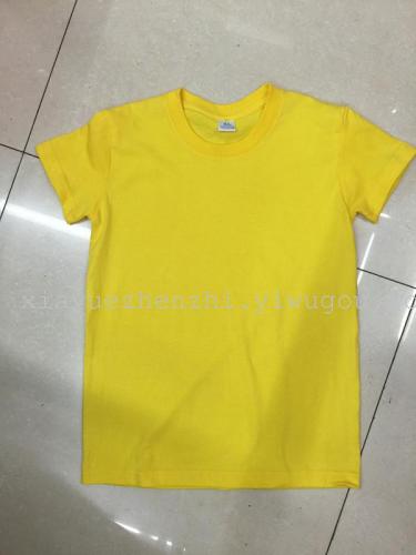 Factory Direct Sales Summer Brand 180G Cotton White round Neck Children‘s Short-Sleeved T-shirt T-Shirt Wholesale