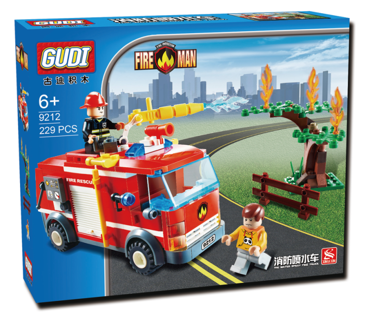 古迪消防系列积木消防车儿童益智玩具 拼装玩具