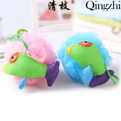 [Qing Zhi] Mesh Sponge Creative Small Flying Fish Children‘s Mesh Sponge Bath Ball Cute Foaming Net Ball