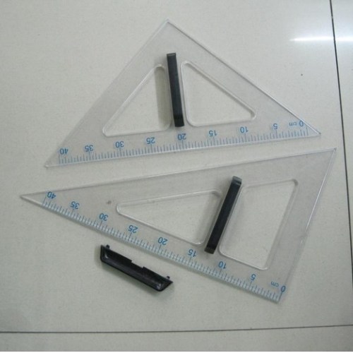 extensive teaching transparent set square with handle triangular plate