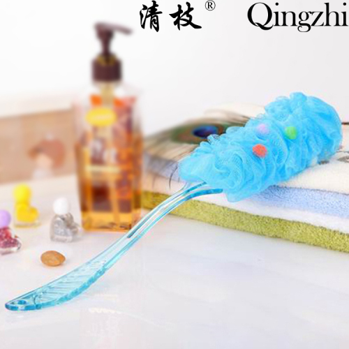 [Clear Branch] Bath Brush Bath Brush Medium Set Sponge Granules Mesh Sponge Wipe Plastic Long Handle Wash Cloth