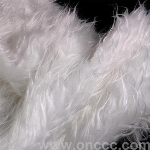 high-grade white long wool fabric factory direct sales