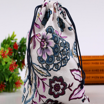 Ethnic characteristics of cotton ethnic minorities: Blue and white porcelain packaging bag Chinese wind bag gift bag ethnic characteristics of cotton