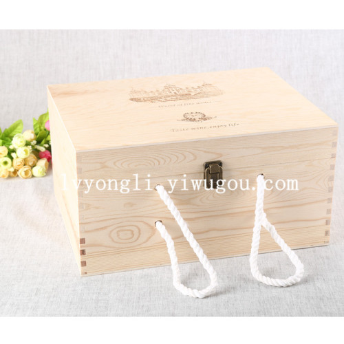 Boutique Log Siix Bottles Wine Box Red Wine Wine Box Set Baijia Wine Set