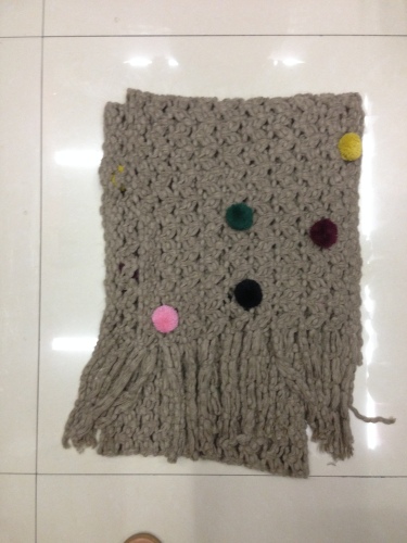 women‘s big scarf with ball scarf high-end women‘s scarf