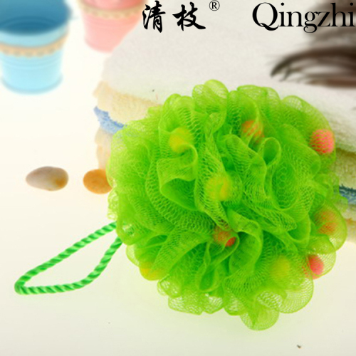 [Clear Branches] Mesh Sponge Sets of Candy Grain Color Loofah Mesh Sponge Same Color Lanyard High-End Shower Net Ball