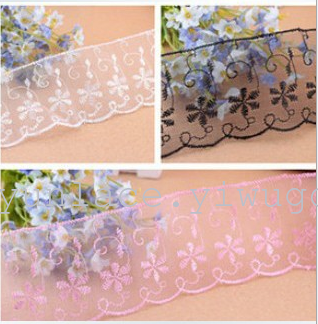 6.5cm wedding polyester embroidery lace spot mesh clothing accessories