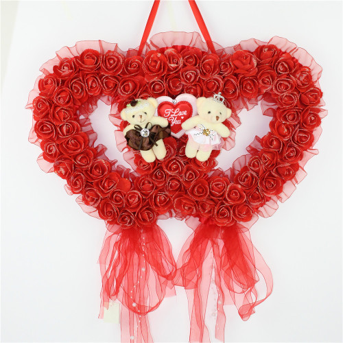 wedding scene background wall home decoration wedding love ornaments double heart