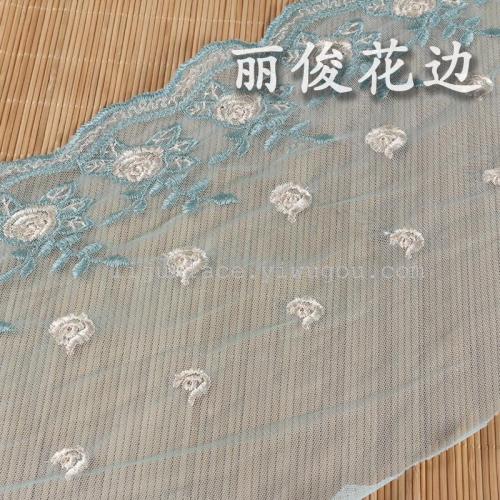 Two Color Thread Mesh Yarn Embroidery Lace Wedding Headdress Accessories Wholesale