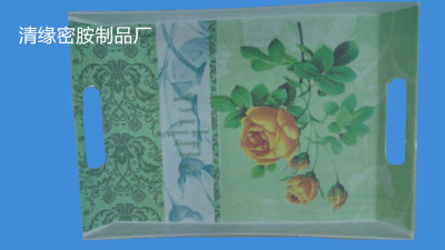 141619.5 inch Coffee flower fruit quality of melamine Imitation Ceramic tray