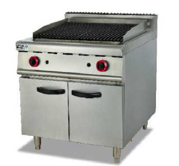 杰冠商用豪华立式燃气火山石烧烤炉连柜座西餐烧烤炉