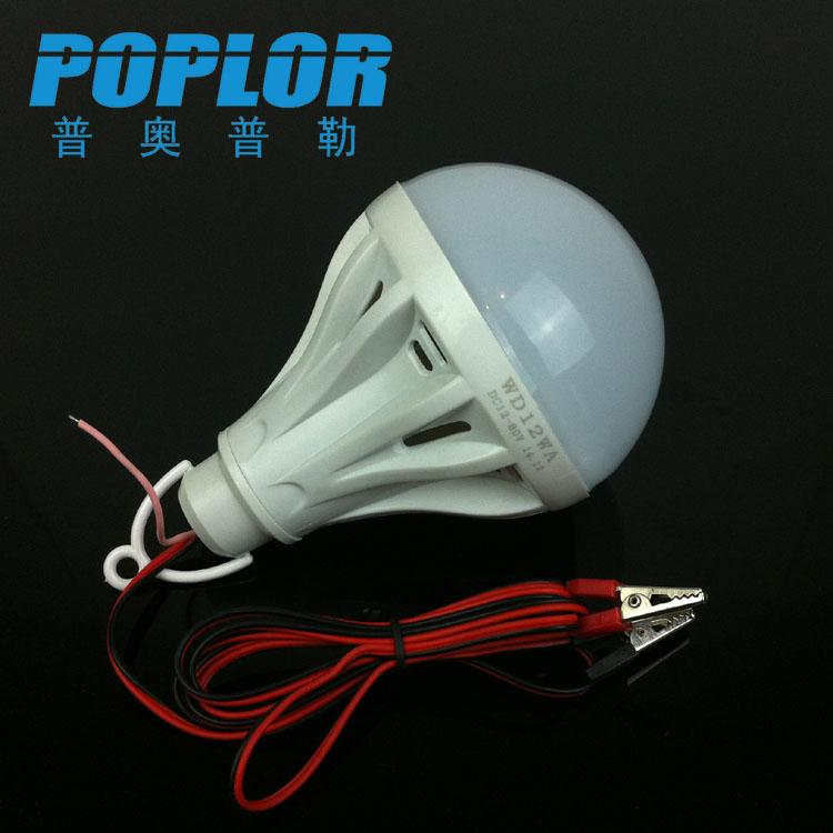 LED low voltage bulb /12W / DC12-80V plastic bulb / clip battery lamp / the night market stall light