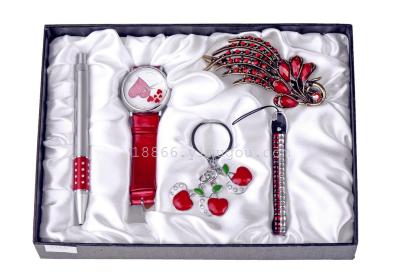 JESOU female gift box premium gift hairpin watch key ring pen mobile phone cord gift set