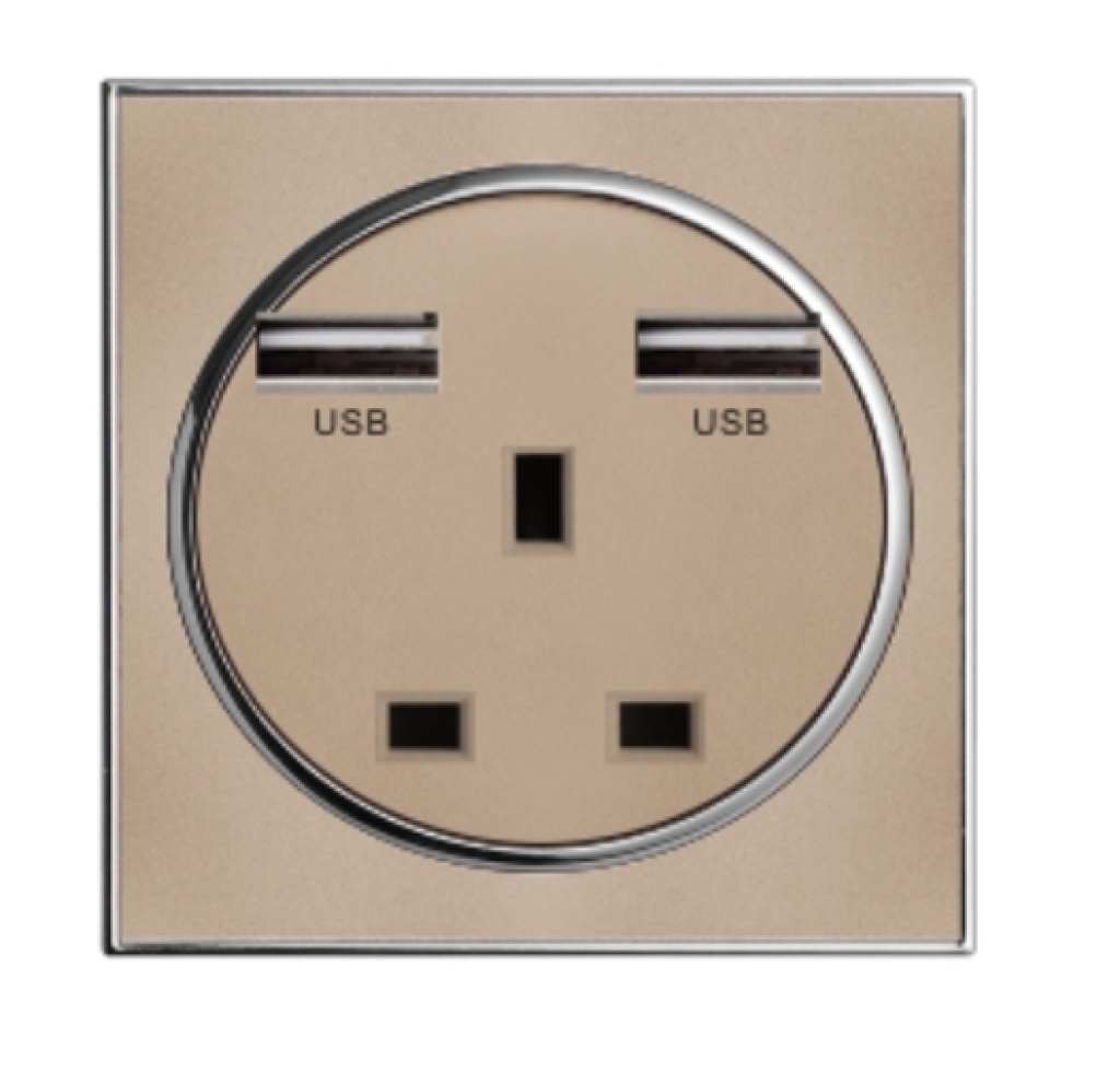13a方三孔带双usb插座1100ma 5v 插座