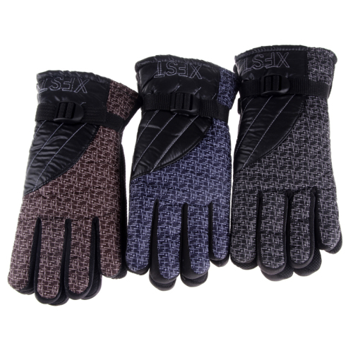 Cycling Cotton Gloves Men‘s Gloves Five-Finger Thickened Velvet Cold Protection Warm Gloves