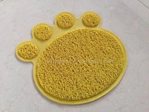 Red Sun Dogs and Cats Door Mat， Cat Litter PVC Pet Foot Mat， Pet Placemat， Dust Removal Foot Mat