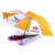 3 fold white and yellow color  polyester  umbrella