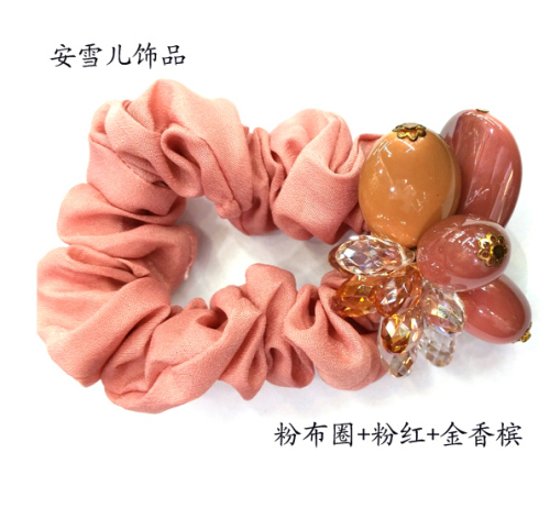 new authentic lace material plus water drop crystal hair band classic fashion rubber band