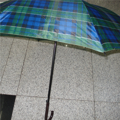 Oversized Plaid Long Handle Umbrella Creative Curved Handle Umbrella Super Waterproof Parasol