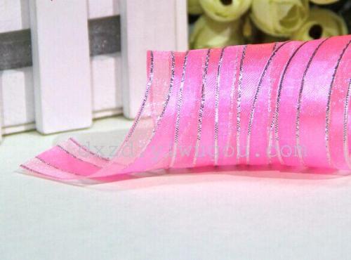 Dongxiang Ribbon Factory Direct Sales Ribbon Organza Tape Ribbed Band Polyester Belt Printing Ribbon Bow