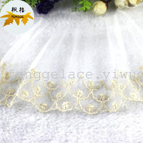 factory direct sales new metallic yarn mesh embroidery lace clothing accessories