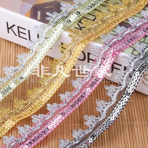 gold and silver sequined crown lace stage clothing vintage clothing accessories