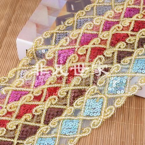 gold and silver silk sequins lace props clothing accessories