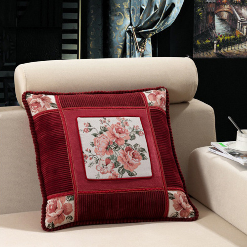 high-end european embroidery pillow fabric cushion office sofa multifunctional pillow