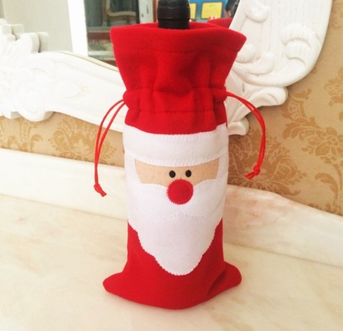 santa claus wine bottle cover red old father-in-law wine bottle bag champagne wine christmas decorations