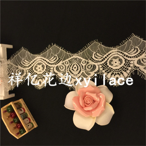 Factory Direct Sales Eyelash Lace Fabric Clothing Accessories Spot Supply Lace J018