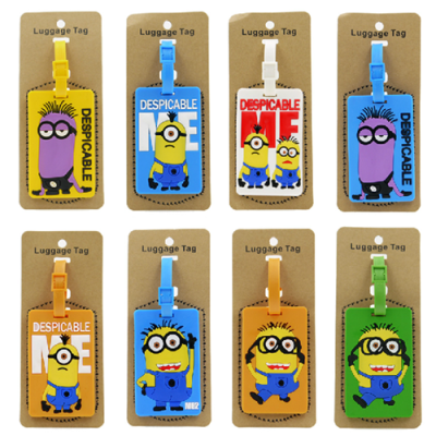 PVC soft luggage tag cute adorable pet small yellow people soft luggage tag