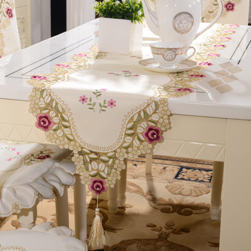embroidered table runner round pastoral embroidered hollow satin table cloth refrigerator pad cloth