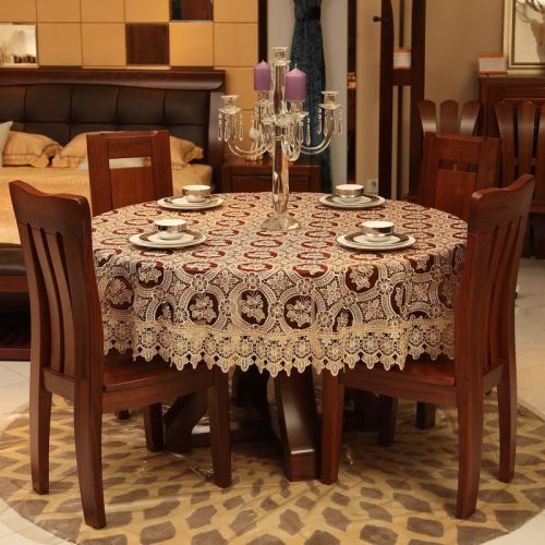 high-grade water soluble edge glass yarn european tablecloth table cloth coffee table cloth round tablecloth hollow pastoral cover cloth