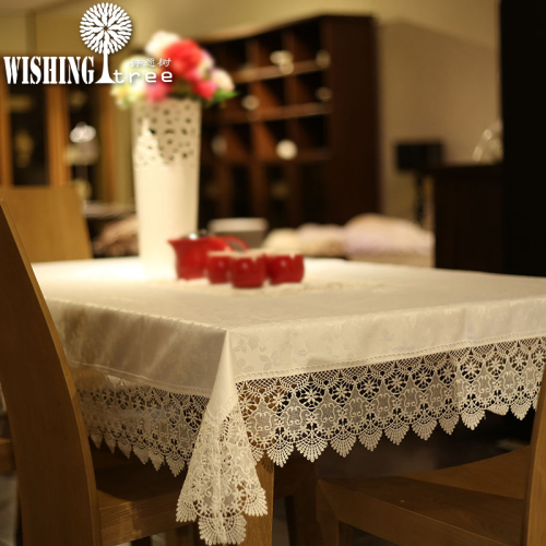 European Style Embroidered Tablecloth Water Soluble Lace Pastoral Fabrics Tablecloth Lace Non-Slip Hotel Tablecloth