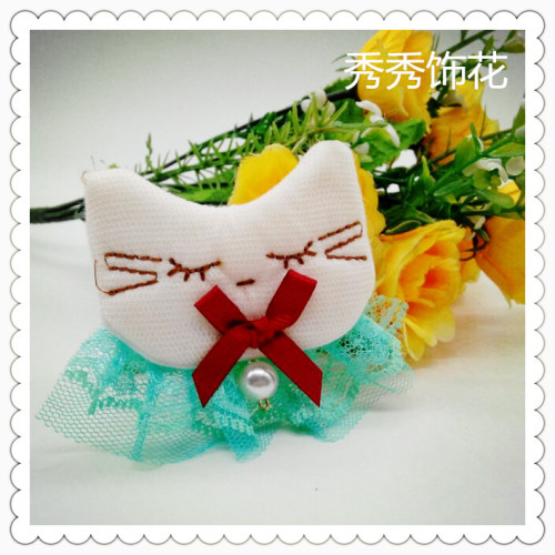 factory direct lace kitten cartoon cloth stickers kitten clothing accessories accessories special offer