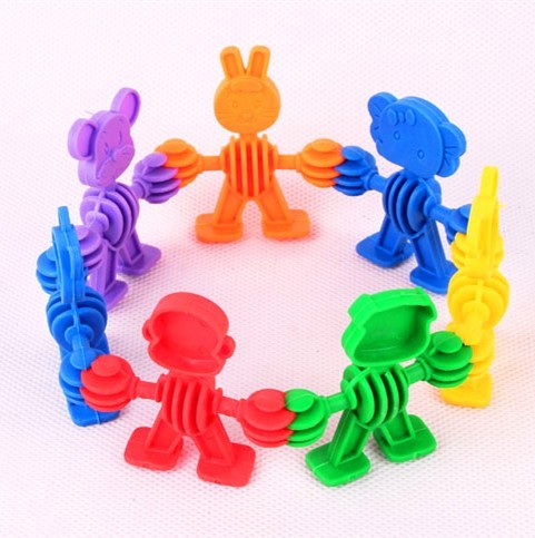 kindergarten desktop children splicing plastic building blocks toy animal elf