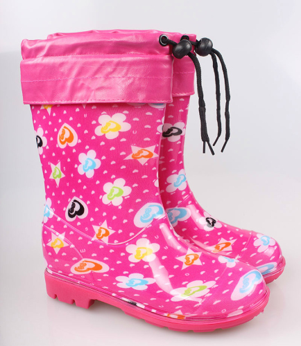 factory wholesale pvc non-slip rain boots children waterproof cotton drawstring water shoes transparent rain boots student rain boots