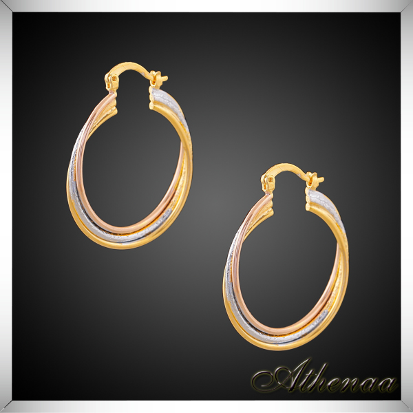 The Korean version of women's gold earrings 18K Vacuum plati...