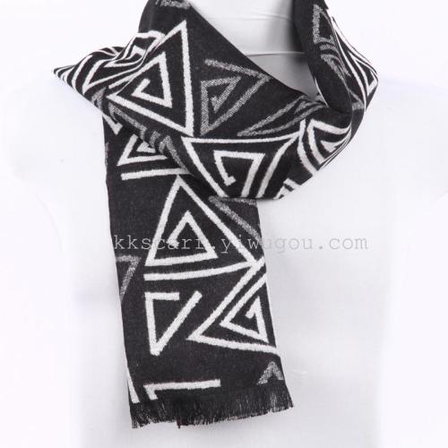 counter authentic versatile diamond lattice soft rayon men‘s scarf scarf for men