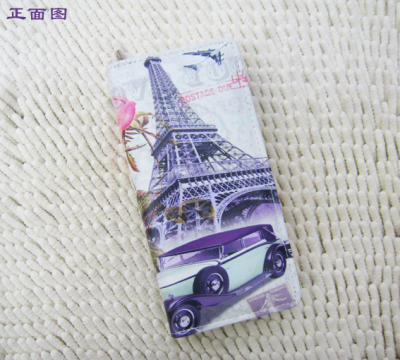 Retro Eiffel Tower eighty percent off single color printing long zipper bag / Purse / bag