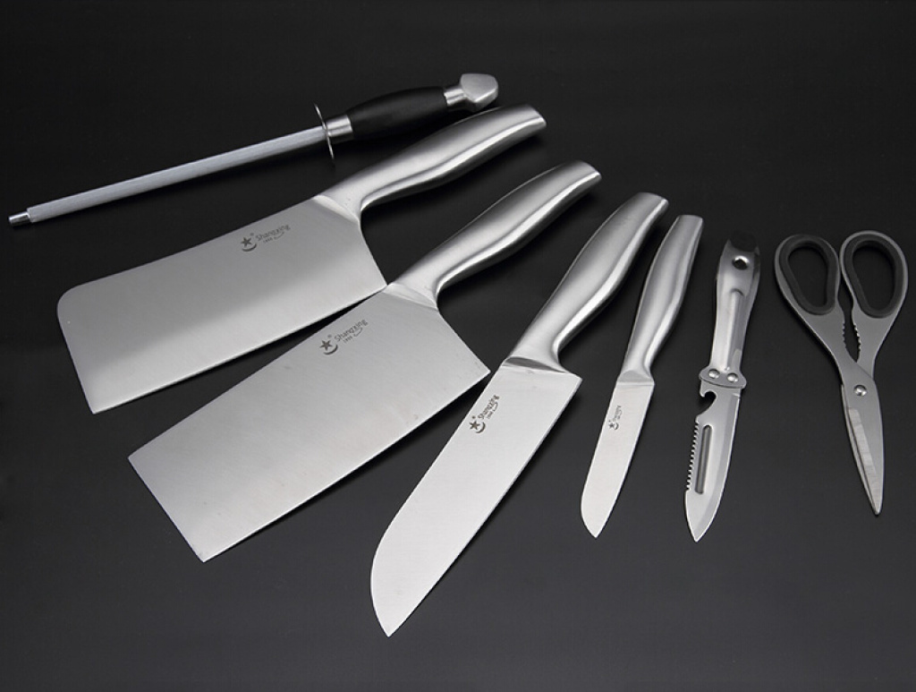 上星 全套厨房刀具套装家用八件套德国不锈钢菜刀切片刀套刀组合