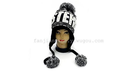 foreign trade customized products hot selling knitted computer jacquard earmuffs lei feng hat stewardess hat wholesale