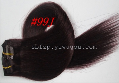 Real hair extensions with shenbang wig Real hair clip Real person hair clip #99J