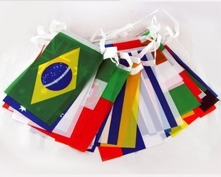 european cup string flags， world cup string flags， 10，000 national flags， top 32 string flags.