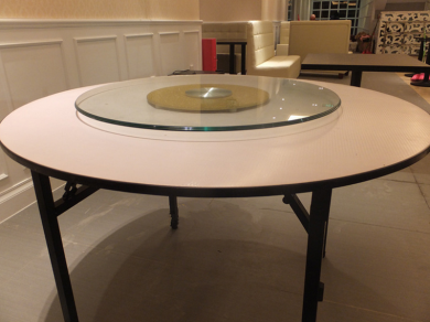 承龙酒店用品厂家直销电动玻璃转盘餐桌钢化圆桌玻璃